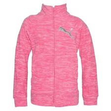 Puma Heather Pink Fleece Sweatshirt Jacket Girls 8-10 