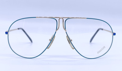 Vintage Brille AMOR 455 AE Metall Aviator Brillengestell Herren Eyeglasses Frame