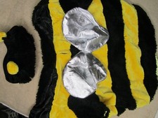 Dog Bumble Bee Costume 2 Piece Size Medium 16 " Soft Closure