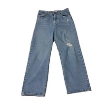 Levi's Premium Big E Ribcage Straight Ankle Jeans Light Wash Distressed 29x27