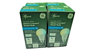 Nouveau lot de 2 GE Ampoules intelligentes blanc tunables Dimmable Google Assistant LED A19
