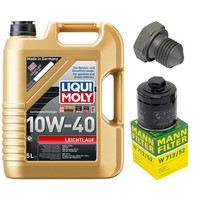 MotoröL Filter Set 10W-40 5 Liter + ÖLablassschraube FüR VW Lupo 1.0 6E1 50 PS