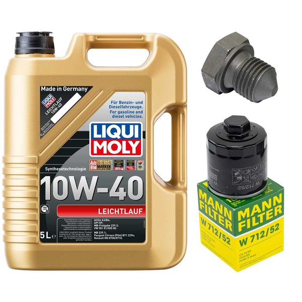 MotoröL Filter Set 10W-40 5 Liter + ÖLablassschraube FüR VW Lupo 1.0 6E1 50 PS-image