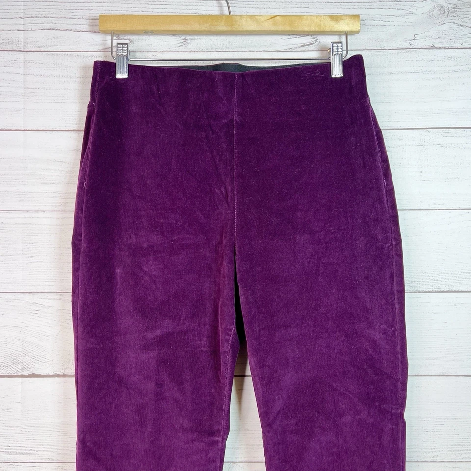 Pantalones acampanados de pana púrpura Soft Surroundings boho hippie talla M Foto 4 de 4
