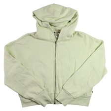 Levis Hoodie Womens M Green Fleece Full Zip Hooded Sweatshirt Logo Casual 54