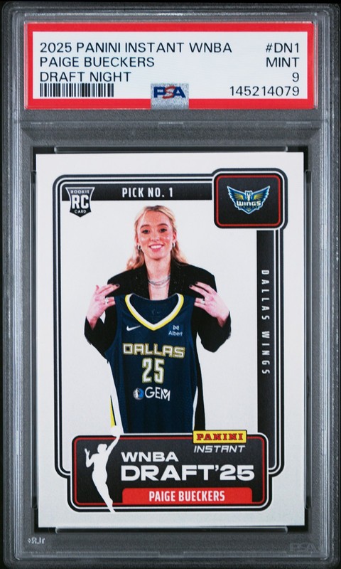 2025 PANINI INSTANT WNBA DRAFT NIGHT #DN1 PAIGE BUECKERS ROOKIE RC PSA 9