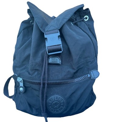 Kipling Black Nylon Backpack Drawstring Travel School Laptop Bag Monkey Charm