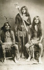 COMANCHES, c.1873 Three Comanche Native Americans, Historical Photo 8.5x11