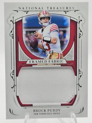 BROCK PURDY 2025 NATIONAL TREASURES FRAMED FABRIC JERSEY PATCH /49