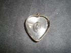 STEUBEN GLASS Clear Teardrop Heart Pendant or Charm - Good Condition