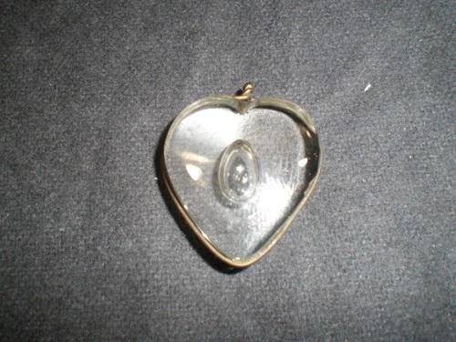 STEUBEN GLASS Clear Teardrop Heart Pendant or Charm - Good Condition