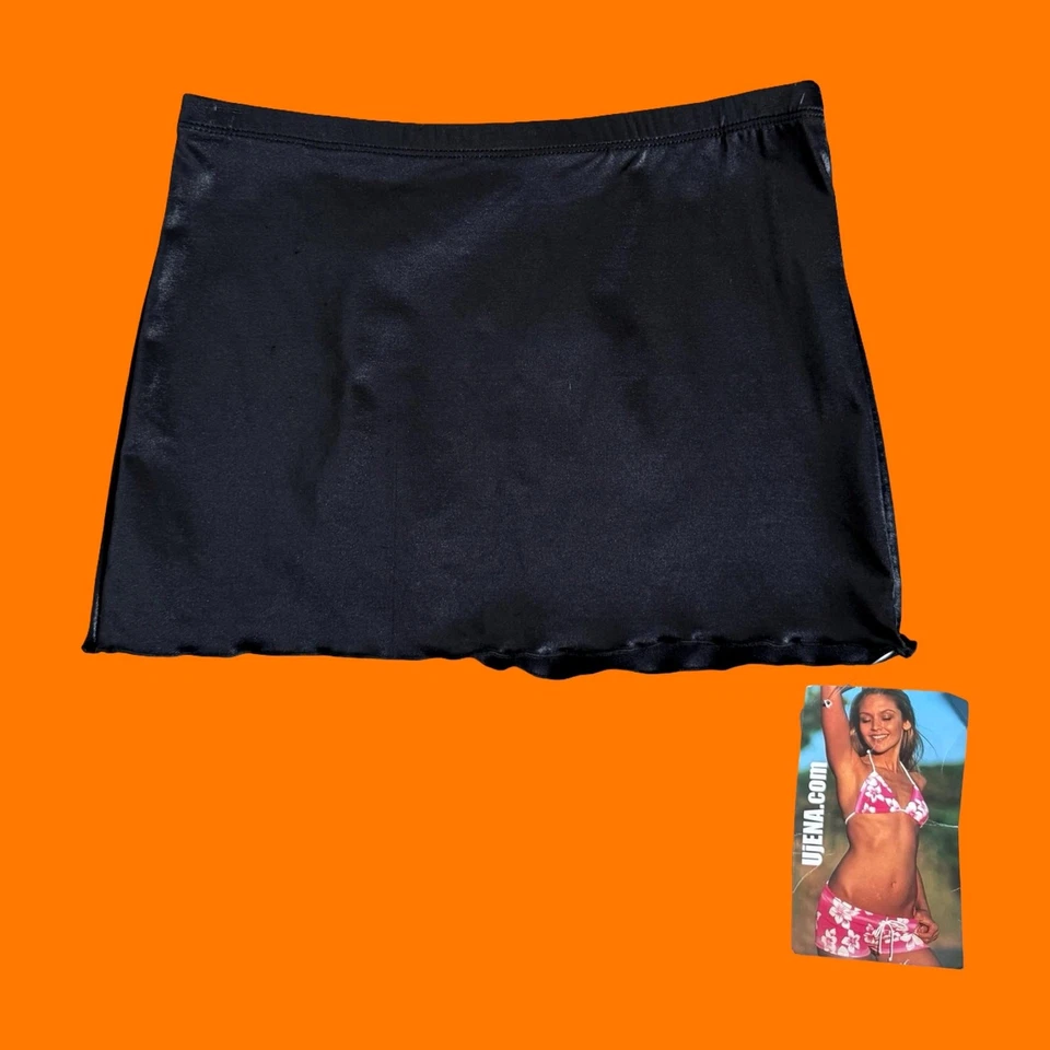 00's vintage black y2k bodycon low rise mini swim skirt MEDIUM NWT ~runs small~ - Image 4 of 4