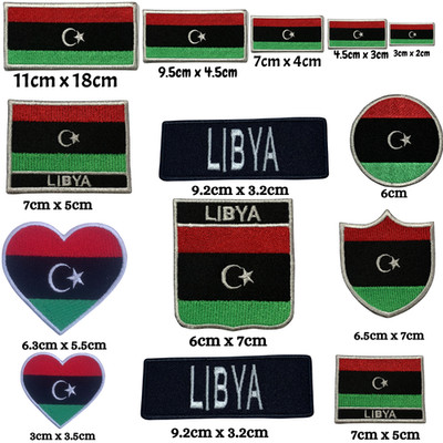 Libyen Flagge Aufnäher gestickt Abzeichen Bügelbild Patch National Aufnäher Badge