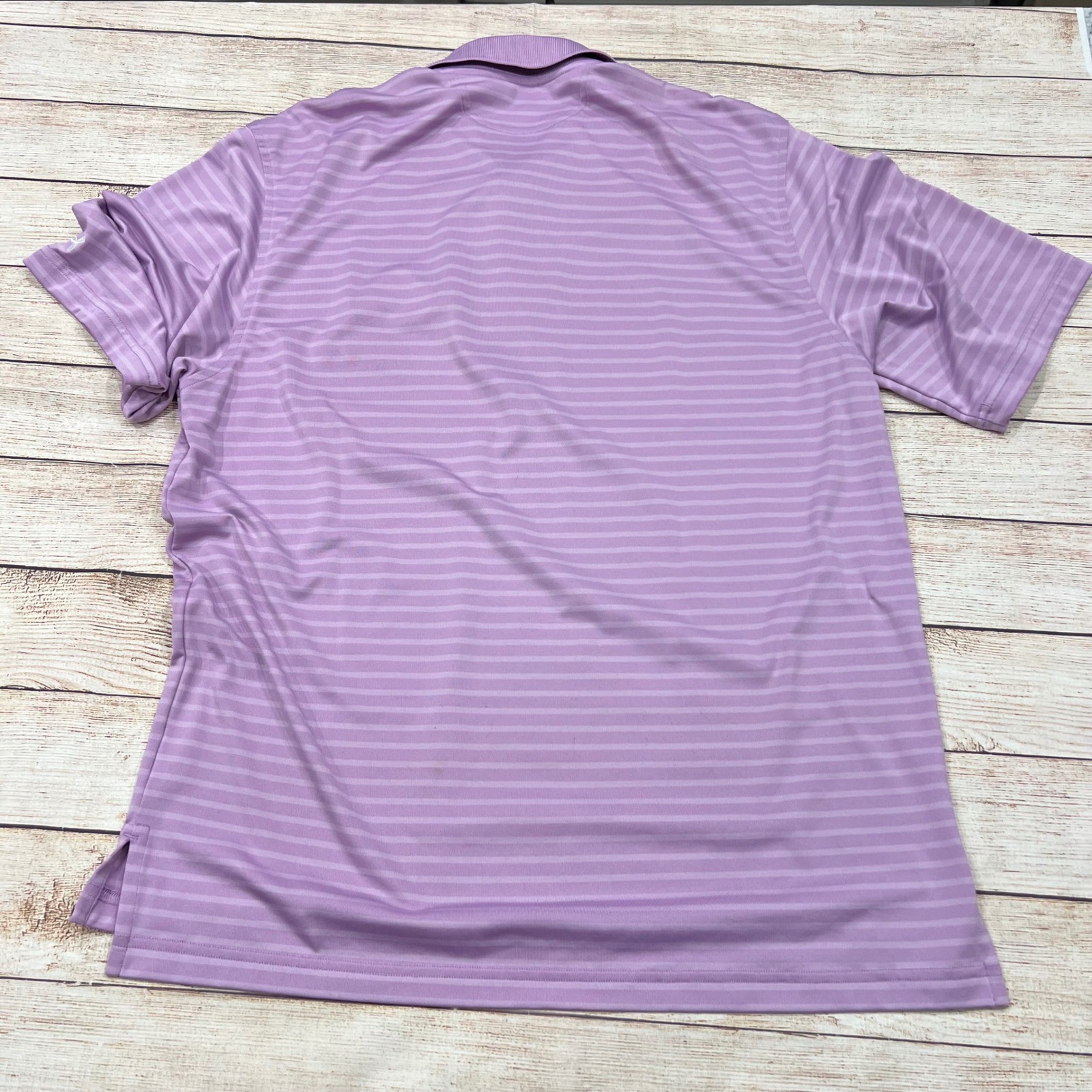 Under Armour HeatGear Mens Lavender Stripe Golf Polo Shirt StoneRidge Logo MD thumbnail 9