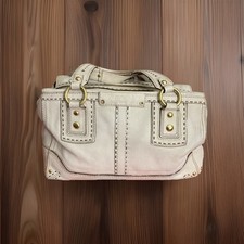 Vintage Coach Hampton Andrea Lmtd Ed White Pebbled Leather Satchel 10555 READ