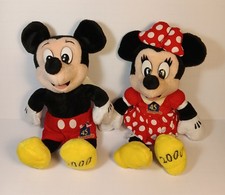 Disneyland 45 Years of Magic Mickey  Minnie Bean Bag Plush w/ Tags Vintage 2000