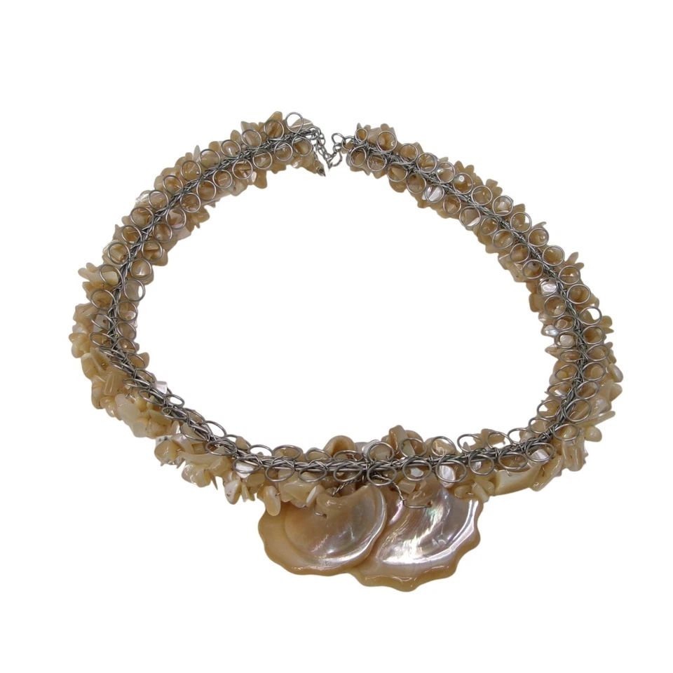 Collar gargantilla collar perlas concha de nácar 925 herrajes de ley Foto 4 de 4