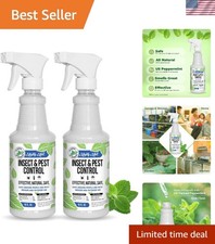 Extra-Strong Natural Bug Spray with Peppermint Oil - 32 oz Total - Chemical-Free