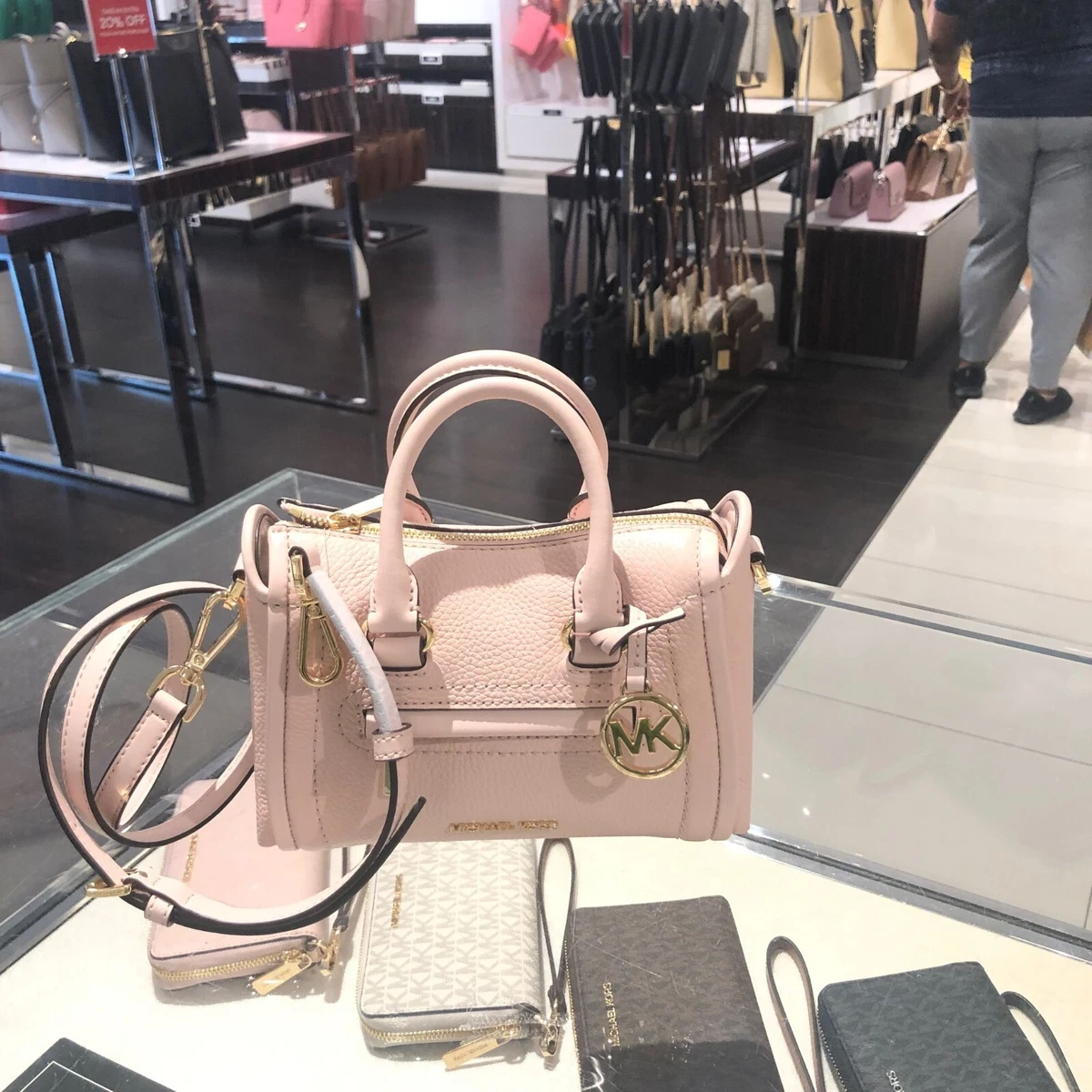 Michael kors carine small pebbled leather satchel sales