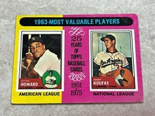1975 Topps Most Valuable Players #201 Sandy Koufax and Elston Howard MLB