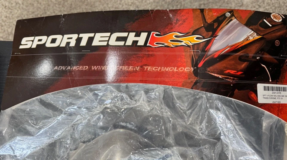 Sportech SVP V-Flow 适合 04 本田 CBR 1000RR ABS 铬挡风玻璃 45471065 — 第 2/4 张图片