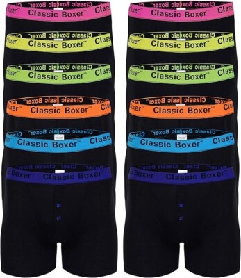 12 PAAR HERREN DESIGNER NEON KLASSISCH SPORT WEICHE BAUMWOLLE BOXERSHORTS UNTERWÄSCHE