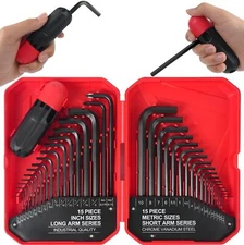 LOZAGU 35-Piece Allen Wrench Sets Metric and Standard Hex Key Set Allen Key S...