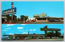 Standard Oil Chevron Gas Station Clines Corners New Mexico Route 66 c1960 PC