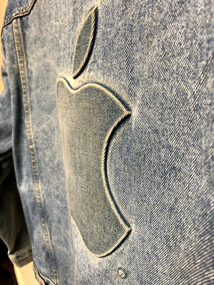 RARE Vintage Iconic Apple Computer Denim Jean Jacket Coat Lisa Macintosh LARGE