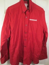 Cutter & Buck YANMAR Equipment Embroidered Red Button Front Shirt Size Medium 