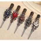 Women Metal Rhinestone Hair Alligator Clip Large Crocodile Hair Grips Black