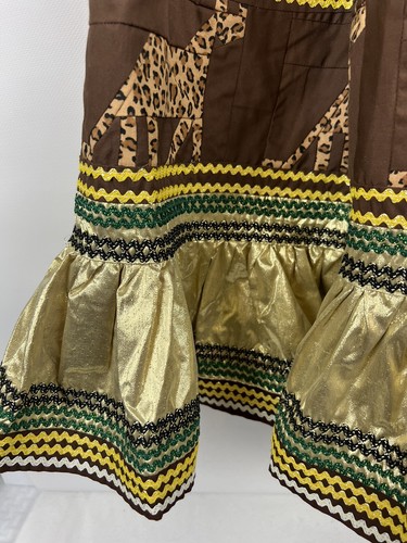 Handmade Little Girl Size 5/6 Gold & Brown Giraffe Skirt Well Made Dress-Up - Picture 4 of 7
