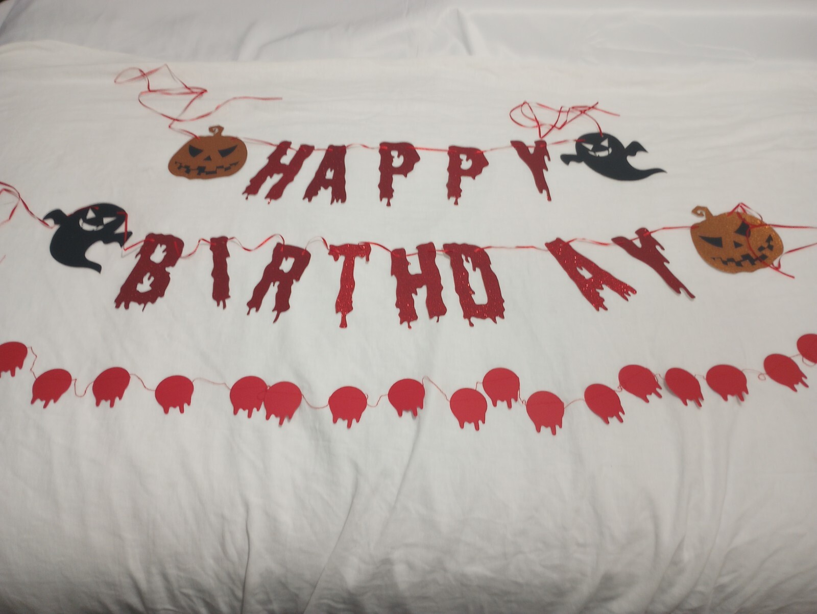 Halloween Geburtstags-Banner Mit Fledermäusen - Gruselige Gothic Deko Für Partys