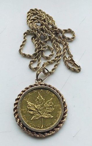 9999 Gold Coin Pendant Necklace 