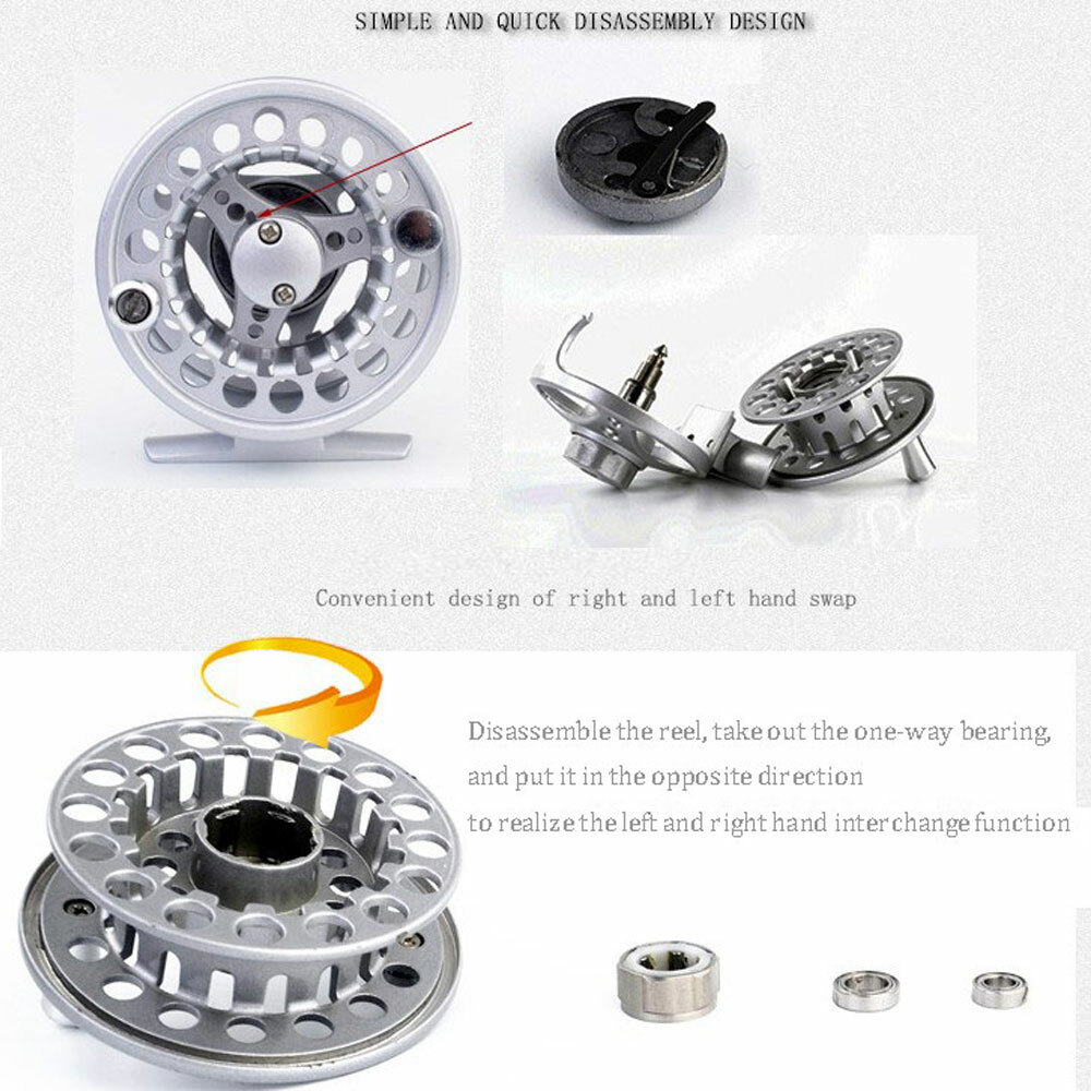 Fly Reel 1/2/3/4/5/6/7/8 WT Large Arbor Silver Aluminum Fly Fishing Reel  USA