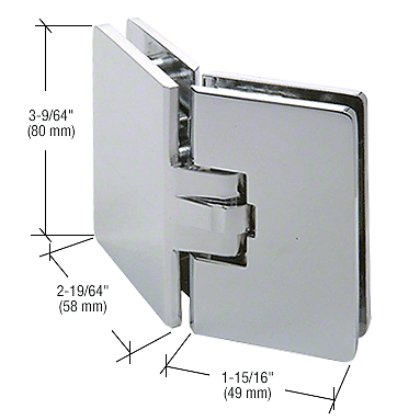 CRL M1L045CH Chrome Milano 135 Degree Glass-to-Glass Hinge - Picture 2 of 2