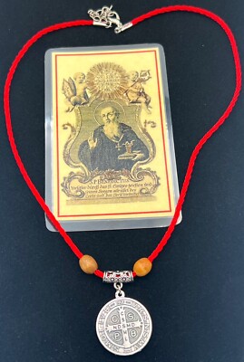 St Benedict Italian Medal Pendent protection Crucifix Cross Exorcism saint NEW