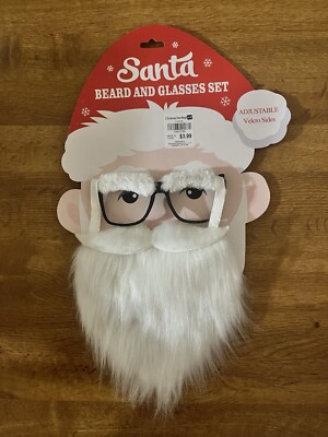 NEW Santa Beard And Glasses Set 