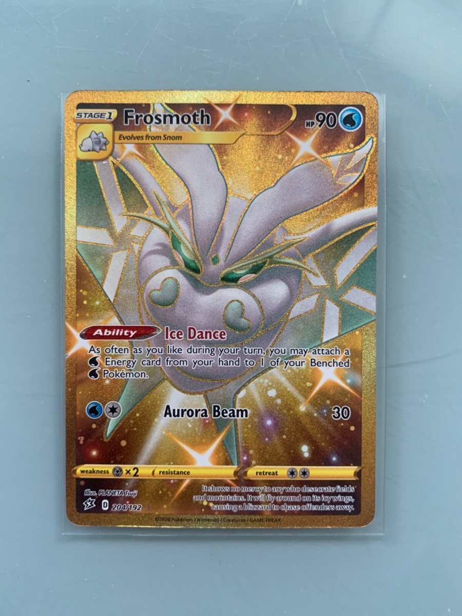 POKEMON CARD GOLD FROSMOTH 204/192 SECRET RARE FULL ART REBEL CLASH MINT