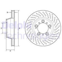 Delphi Bremsscheibe Ø330 BelüFtet Hinten FüR Porsche 911 Cabriolet 991 996 997