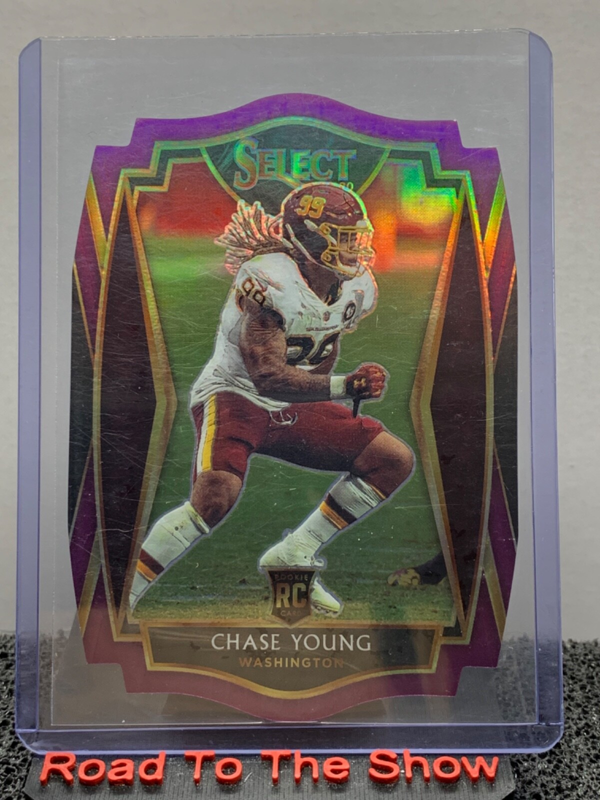 Chase Young 2020 Panini Select Purple Prizm Premier Level Die Cut #164 Rookie RC