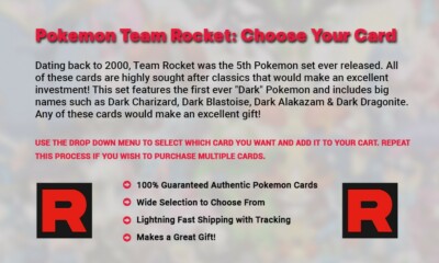 2000 Pokemon Team Rocket: Choose Your Card! All Pokemon Available