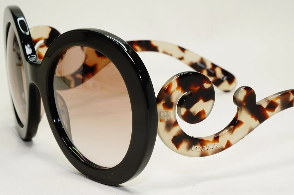 Gafas de sol Prada barrocas remolino redondas negras mármol PR27NS SPR 27N UAO-4O0 141024 Foto 4 de 4