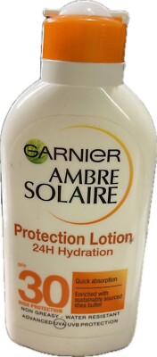 GARNIER AMBRE SOLAR LOTION 24h HYDRATISIERUNG SONNENCREME LSF 30 VERFALL - SEPT 2024