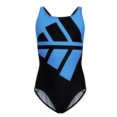 Adidas Fille Maillot De Bain Logo 92-116 Noir Bleu - Photo 1/4