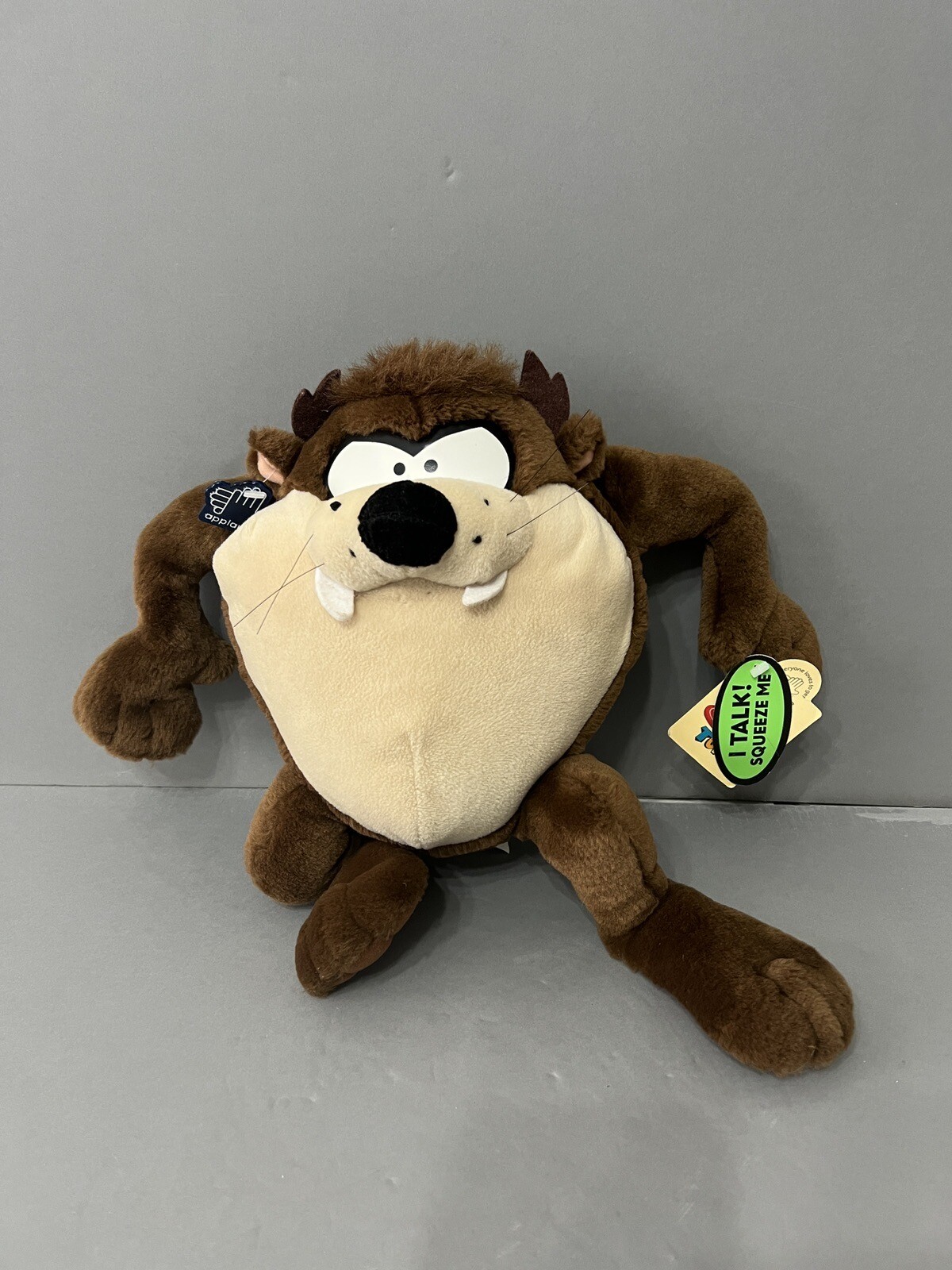 Applause Tazmanian TAZ Devil Plush Toy Looney Tunes Stuffed Animal Talking 1997