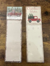 2 Magnetic Note Pads, PBK, Christmas Red Truck Theme, 2 1/2" x 9 1/2", New