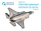 Quinta Studio F-35 A Lightning II Interior 3D Decal for Italeri QD32173-1/32