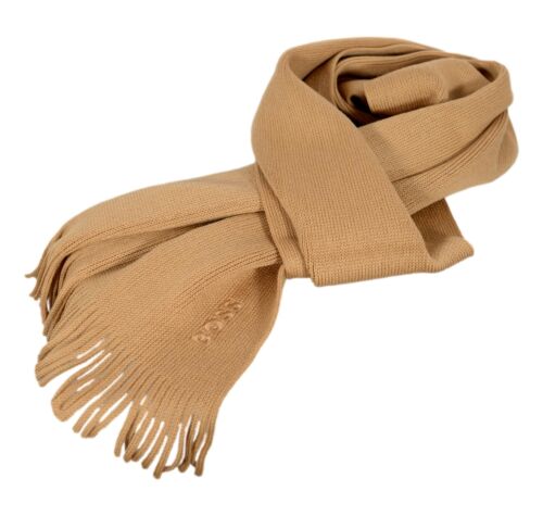 Hugo boss Scarf IN Wool Virgin with Logo Albas-L 50475933 Beige - Picture 1 of 2