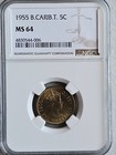British Caribbean Territories 5 Cents 1955 NGC MS 64